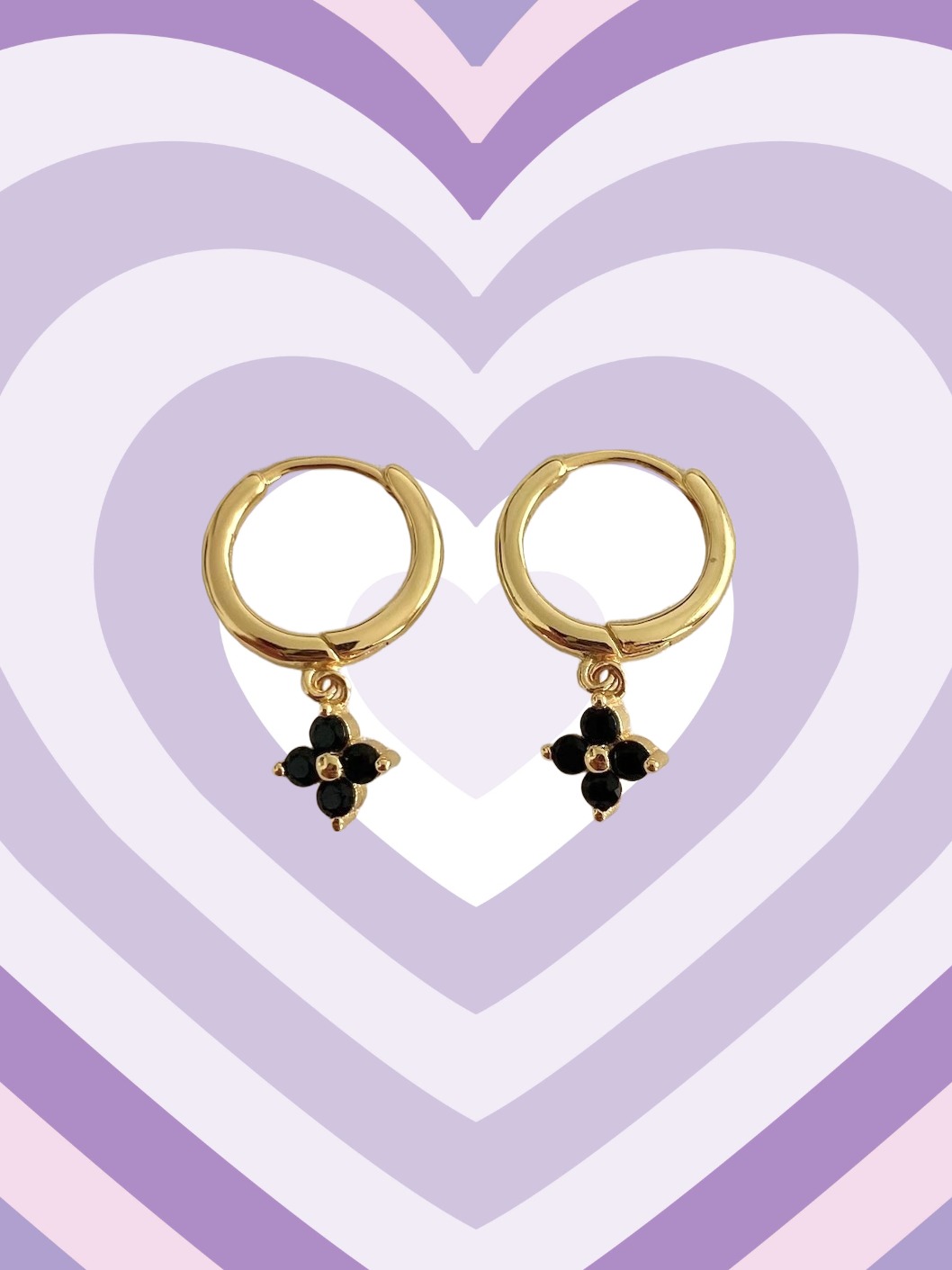 'Priscilla' Mini Hoops - Onyx