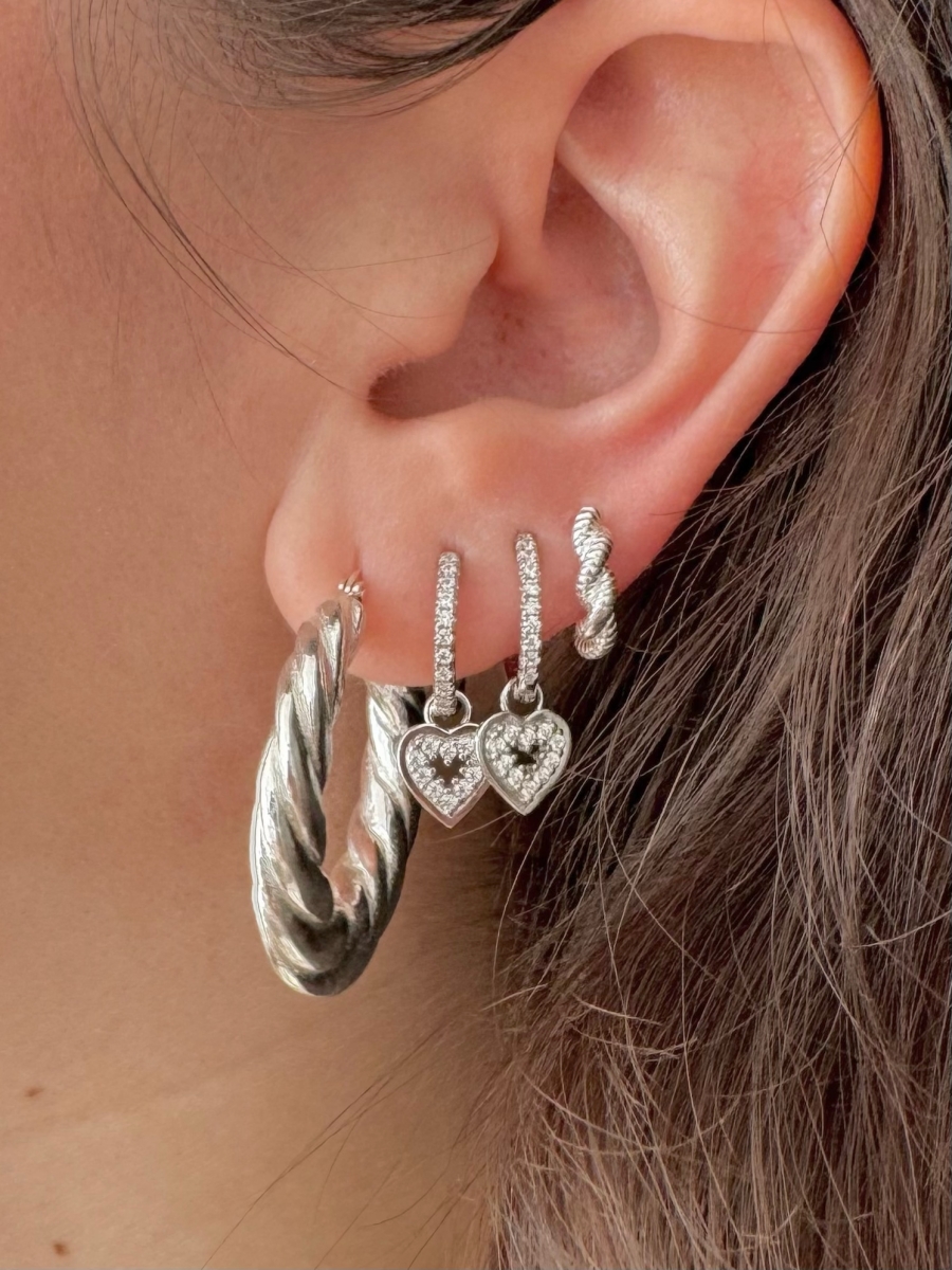 'Baby Heart' Mini Hoops - Silver 925