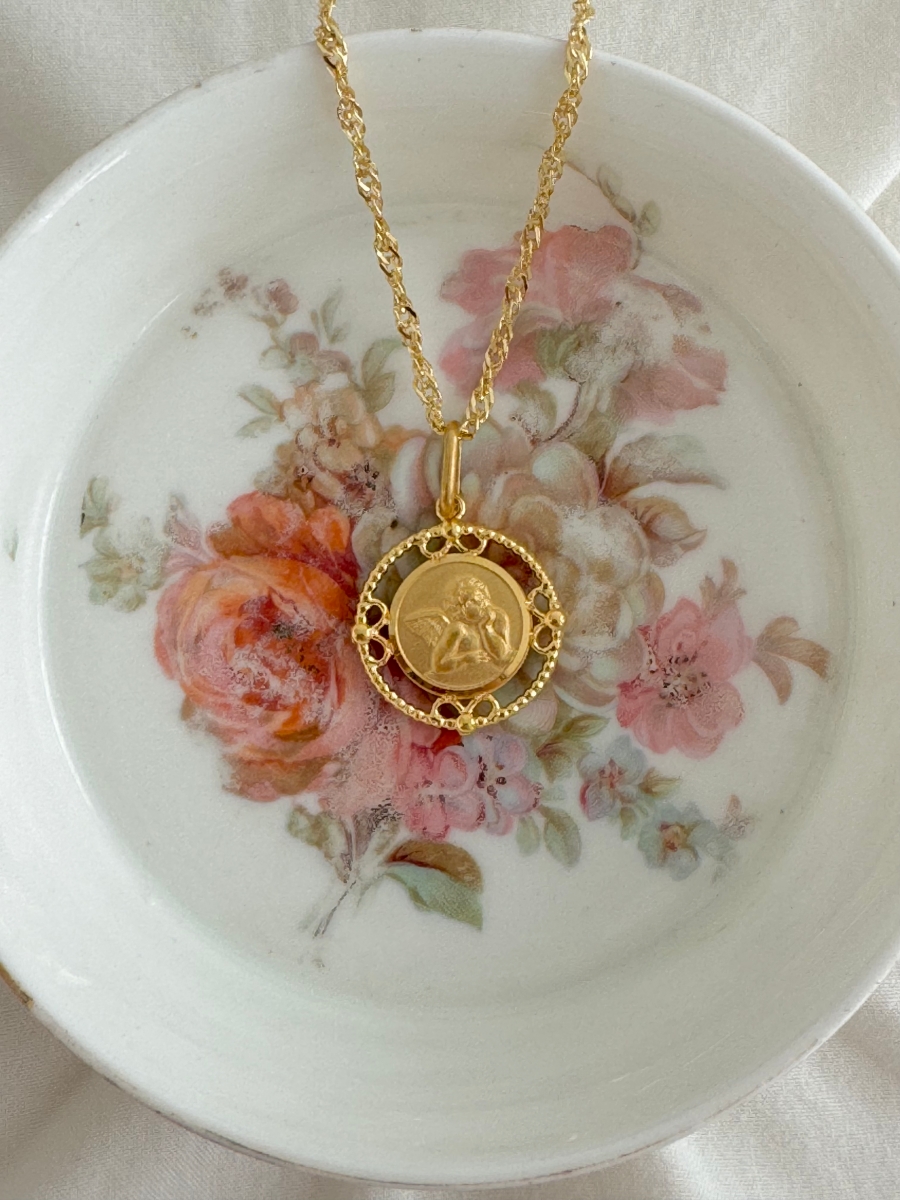 'Angelito de la Guarda on Gold' Necklace