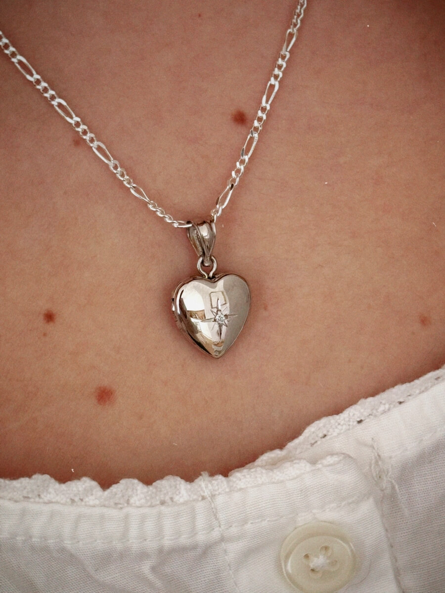 'Baby Heart Locket' Necklace - Silver 925